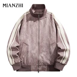 American Style Casual Sports Set for Men Cotton Long Sleeve Jacket And Pants Autumn Spring Stand Collar Sweatshirt Outfit