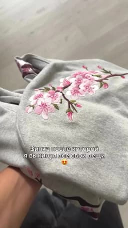 Y2K Retro Loose Sakura Embroidered Hoodie Unisex Pink Quarter-Button Sweatshirt Harajuku Style Hip-Hop Pattern Streetwear
