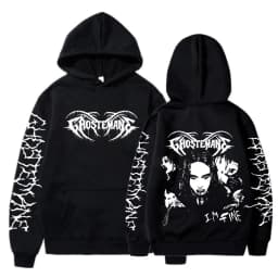 Ghostemane Double Sided Print Hoodie Men's Fashion Hip Hop Metal Rock Hoodies Gothic Oversized Sweatshirt Tracksuit Streetwear