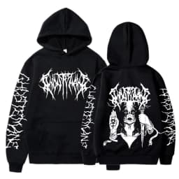 Ghostemane Double Sided Print Hoodie Men's Fashion Hip Hop Metal Rock Hoodies Gothic Oversized Sweatshirt Tracksuit Streetwear