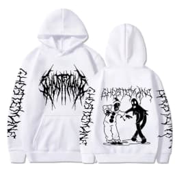 Ghostemane Double Sided Print Hoodie Men's Fashion Hip Hop Metal Rock Hoodies Gothic Oversized Sweatshirt Tracksuit Streetwear