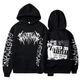 Ghostemane Double Sided Print Hoodie Men's Fashion Hip Hop Metal Rock Hoodies Gothic Oversized Sweatshirt Tracksuit Streetwear