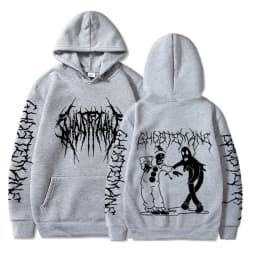 Ghostemane Double Sided Print Hoodie Men's Fashion Hip Hop Metal Rock Hoodies Gothic Oversized Sweatshirt Tracksuit Streetwear