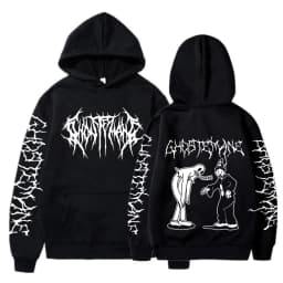 Ghostemane Double Sided Print Hoodie Men's Fashion Hip Hop Metal Rock Hoodies Gothic Oversized Sweatshirt Tracksuit Streetwear
