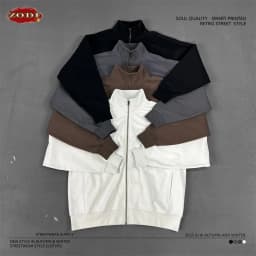 ZODF Fashion 2025 Autumn Man Solid 430gsm Zipper Hoodies For Men Unisex Heavy Weight Loose Stand Collar Coats HY1101