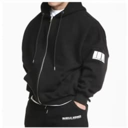 Men's Gym Muscle Fitness Oversized Hoodies Sports Casual Jacket Running Training Clothing Loose Zipper Hooded Coat Sweatshirt