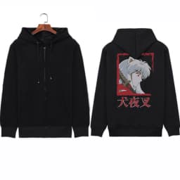 Japanese Anime InuYasha Men's Hoodies Harajuku Fashion Y2k Vintage Hip Hop Streetwear Casual Drawstring Oversized Sweatshirts