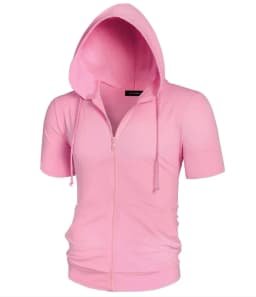 New 2026 Men's Casual Sweatshirts Short Sleeve Hoodies JacketS Solid Slim Zip Man SportS Tops Comfotable Outdoor Clothes for Men