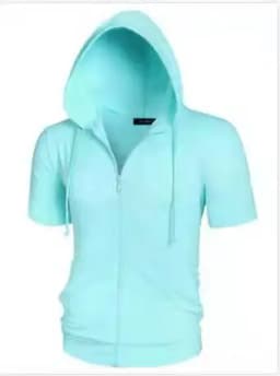 New 2026 Men's Casual Sweatshirts Short Sleeve Hoodies JacketS Solid Slim Zip Man SportS Tops Comfotable Outdoor Clothes for Men