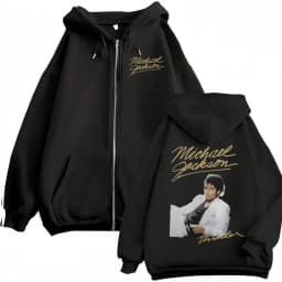 Michael Jackson King of Pop Bad Era Tour Zip Up Hoodie Men Women Classic Hip Hop Jacket Sweatshirts Casual Fleece Zipper Hoodies