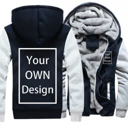 Your OWN Design Brand Logo/Picture Custom Men Women DIY Winter Thick Hoodies Sweatshirt Casual Hoody 24 Color Loose COAT