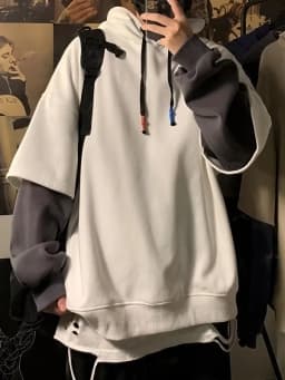 Loose Fit Hoodie Sweatshirt Men's Teenage American Retro Style Fleece Lined Wear Resistant Warm Casual Outerwear