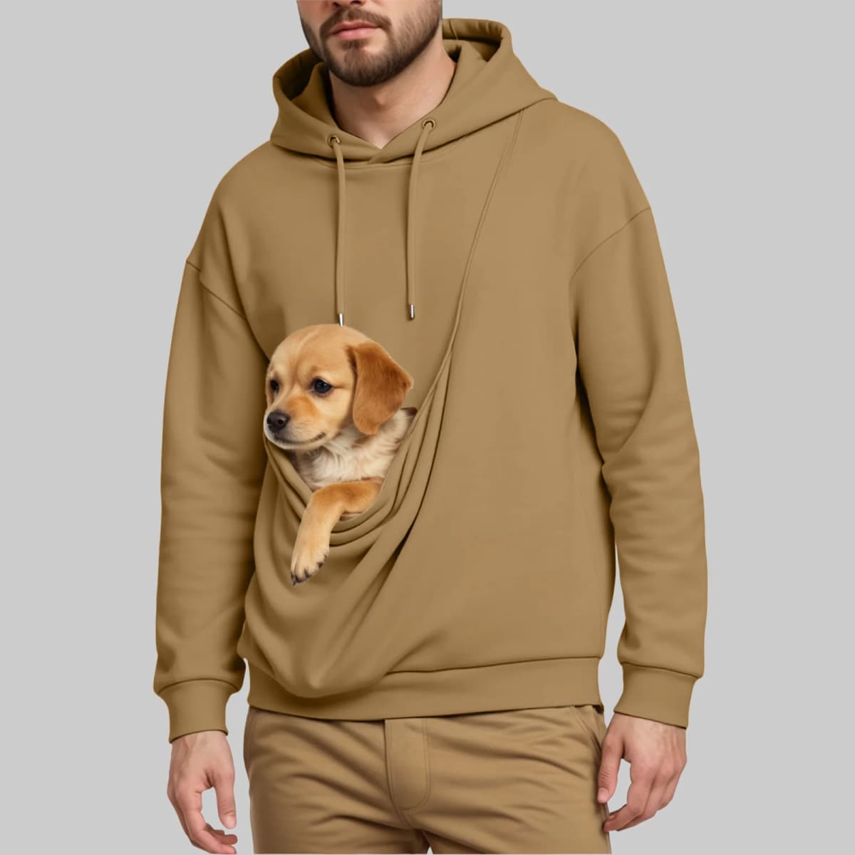 New Hooded Sweatshirts For Men Unisex Cat And Dog Bag Hooded Sweatshirt Pocket Pet Bag Holder Pullover Hoodies Men Apparel