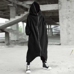 Hot Selling Unisex Long Sleeve Hooded Nazgul Long Coat Zipper Closure Fleece Lined Long Hoodie Women's Men's Hooded Coat