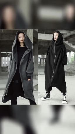 Hot Selling Unisex Long Sleeve Hooded Nazgul Long Coat Zipper Closure Fleece Lined Long Hoodie Women's Men's Hooded Coat