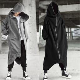 Hot Selling Unisex Long Sleeve Hooded Nazgul Long Coat Zipper Closure Fleece Lined Long Hoodie Women's Men's Hooded Coat