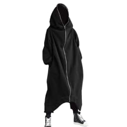 Hot Selling Unisex Long Sleeve Hooded Nazgul Long Coat Zipper Closure Fleece Lined Long Hoodie Women's Men's Hooded Coat