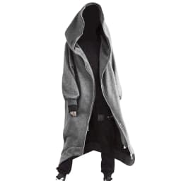 Hot Selling Unisex Long Sleeve Hooded Nazgul Long Coat Zipper Closure Fleece Lined Long Hoodie Women's Men's Hooded Coat