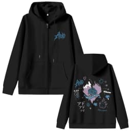 Ado World Tour 2025 Hibana Zipper Hoodie Men Women Fashion Japanese Cartoon Manga Style Zip Up Jacket Unisex Casual Sweatshirt