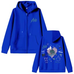 Ado World Tour 2025 Hibana Zipper Hoodie Men Women Fashion Japanese Cartoon Manga Style Zip Up Jacket Unisex Casual Sweatshirt
