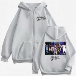 Vintage Classic Michael Jackson Graphic Zipper Hoodie Men's Women Rock Fashion Zip Up Sweatshirts Casual Loose Fleece Pullovers