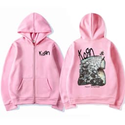 Korn Rock Band Ftl 25 Follow The Leader Zipper Hoodie Men Women Gothic Casual Zip Up Hoodies Men's Vintage Graphic Zip Up Jacket