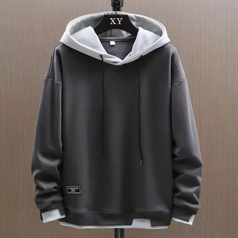 2025 Autumn Men Hoodies High Street Pullover Long Sleeve Patchwork Sweatshirt Men Fashion Streetwear Hoodie Harajuku