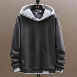2025 Autumn Men Hoodies High Street Pullover Long Sleeve Patchwork Sweatshirt Men Fashion Streetwear Hoodie Harajuku