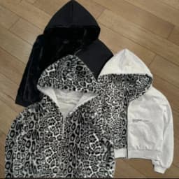 2025 Korean new zipper hoodie double-sided jacket retro leopard print print men's hip-hop casual sweatshirt couple style