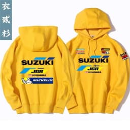 Suzuki logo printed riding jersey hooded sweatshirt men's GSX motorcycle jacket autumn and winter wear