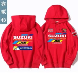 Suzuki logo printed riding jersey hooded sweatshirt men's GSX motorcycle jacket autumn and winter wear