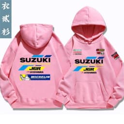 Suzuki logo printed riding jersey hooded sweatshirt men's GSX motorcycle jacket autumn and winter wear
