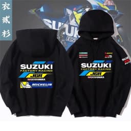 Suzuki logo printed riding jersey hooded sweatshirt men's GSX motorcycle jacket autumn and winter wear