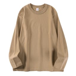 400g Heavyweight 100%Cotton Long Sleeve T-Shirt for Men, Autumn and Winter White Base Layer, Men's Three-Needle Thick Sweatshirt