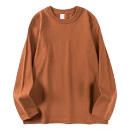 400g Heavyweight 100%Cotton Long Sleeve T-Shirt for Men, Autumn and Winter White Base Layer, Men's Three-Needle Thick Sweatshirt