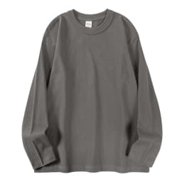 400g Heavyweight 100%Cotton Long Sleeve T-Shirt for Men, Autumn and Winter White Base Layer, Men's Three-Needle Thick Sweatshirt