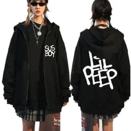 Rapper Lil Peep Graphic Zipper Hoody Men Women Hip Hop Fashion Zip Up Sweatshirt Men Oversized Pullover Hoodie Coats Streetwear