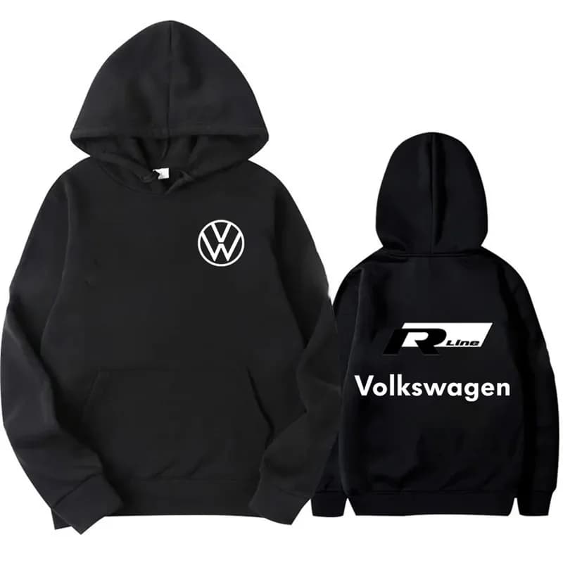 2025 Autumn and winter men's high-quality loose hooded sweatshirt, Volkswagen logo printed comfortable men's hooded sweatshirt