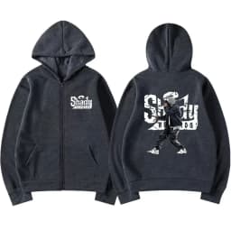 Rapper Eminem Slim Shady Music Rap Fashion Zip Up Hoodie Hip Hop Oversized Hooded Zipper Sweatshirt Casual Streetwear Coats Male