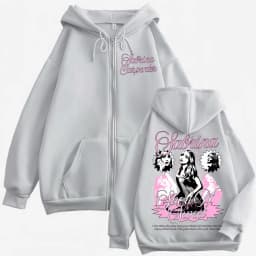 Singer Sabrina Carpenter Print Zipper Hoodies Fashion Vintage Zip Up Jacket Sweatshirts Men Women Casual Loose Fleece Pullovers
