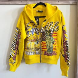 Retro letter printing zipper sweatshirt jacket casual men and women fashion personality design hoodie Y2K hip-hop streetwear