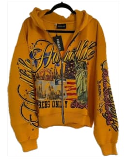 Retro letter printing zipper sweatshirt jacket casual men and women fashion personality design hoodie Y2K hip-hop streetwear