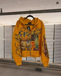 Retro letter printing zipper sweatshirt jacket casual men and women fashion personality design hoodie Y2K hip-hop streetwear
