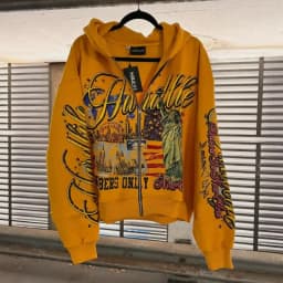 Retro letter printing zipper sweatshirt jacket casual men and women fashion personality design hoodie Y2K hip-hop streetwear