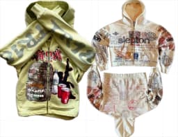 Sweatshirt jacket zipper hoodie yellow letters cartoon fashionable versatile retro top y2k high street men and women same style