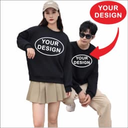 Customized Thick Winter Loose Sports Shirt With Printed Embroidery LOGO Round Neck Hoodie Personal Company Work Uniform