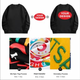 Customized Thick Winter Loose Sports Shirt With Printed Embroidery LOGO Round Neck Hoodie Personal Company Work Uniform