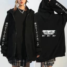 Japanese Anime My Hero Academia Outerwear Zipper hoodies Women Kawaii Bakugou Katsuki Loose Casual Coat Zipper jacket coats