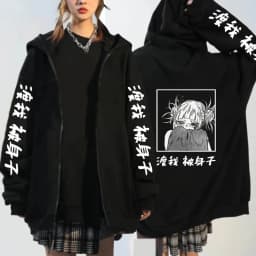 Japanese Anime My Hero Academia Outerwear Zipper hoodies Women Kawaii Bakugou Katsuki Loose Casual Coat Zipper jacket coats