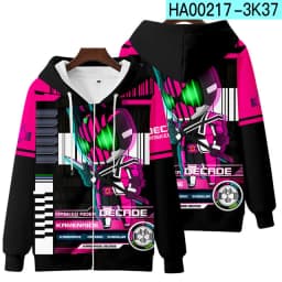 Masked Rider 3D Print Men/Women Autumn Hoodies Sweatshirt Long Sleeves Zip Up Jackets Harajuku Coats Cosplay Costume